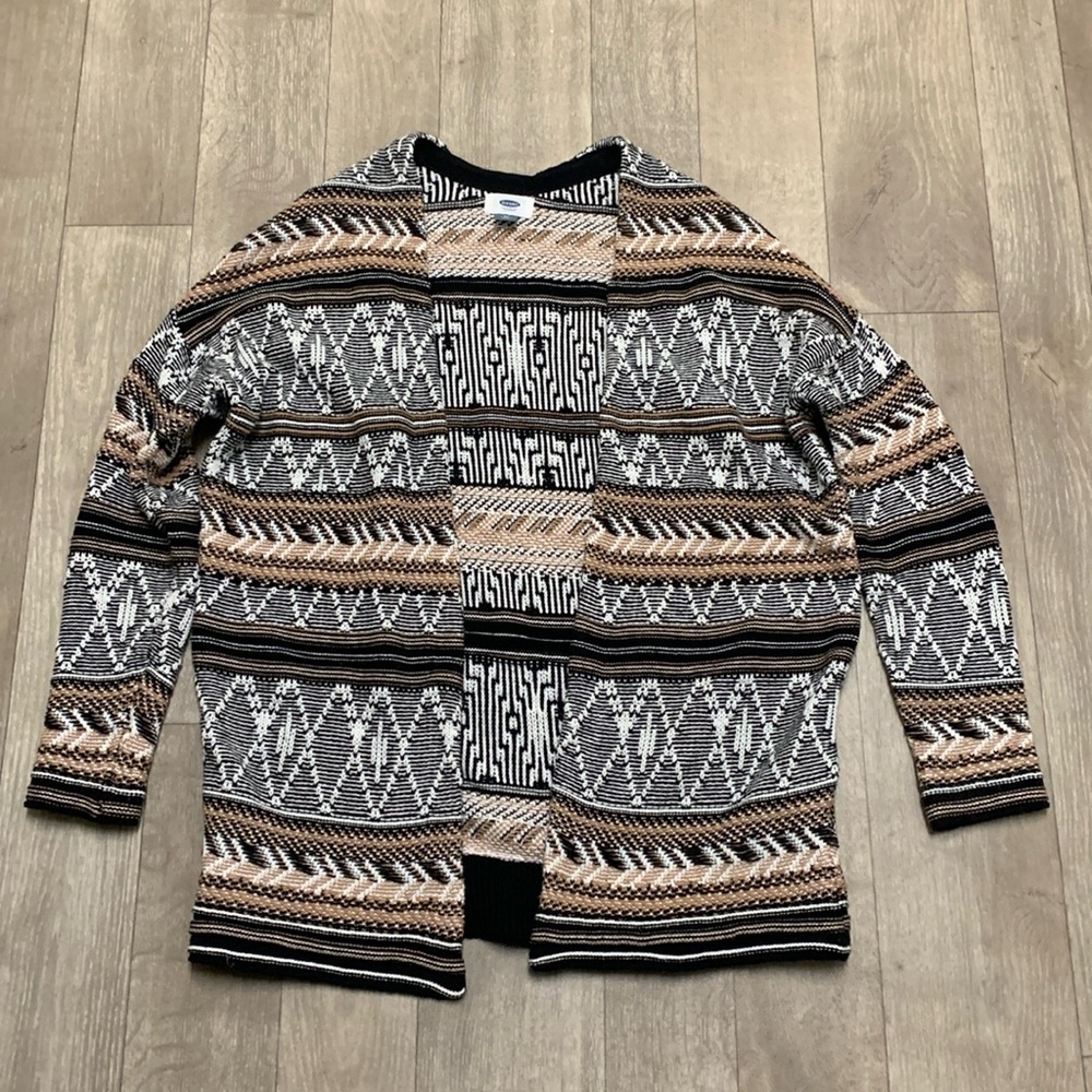 Womens Old Navy Aztec Print Comfy Open Cardigan Sweater